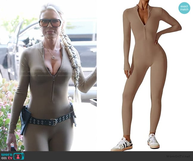 Ecupper Long Sleeve Bodycon Jumpsuit worn by Gretchen Rossi on The Real Housewives of Orange County