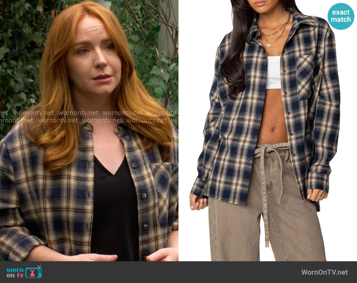 Mariah’s plaid shirt on The Young and the Restless