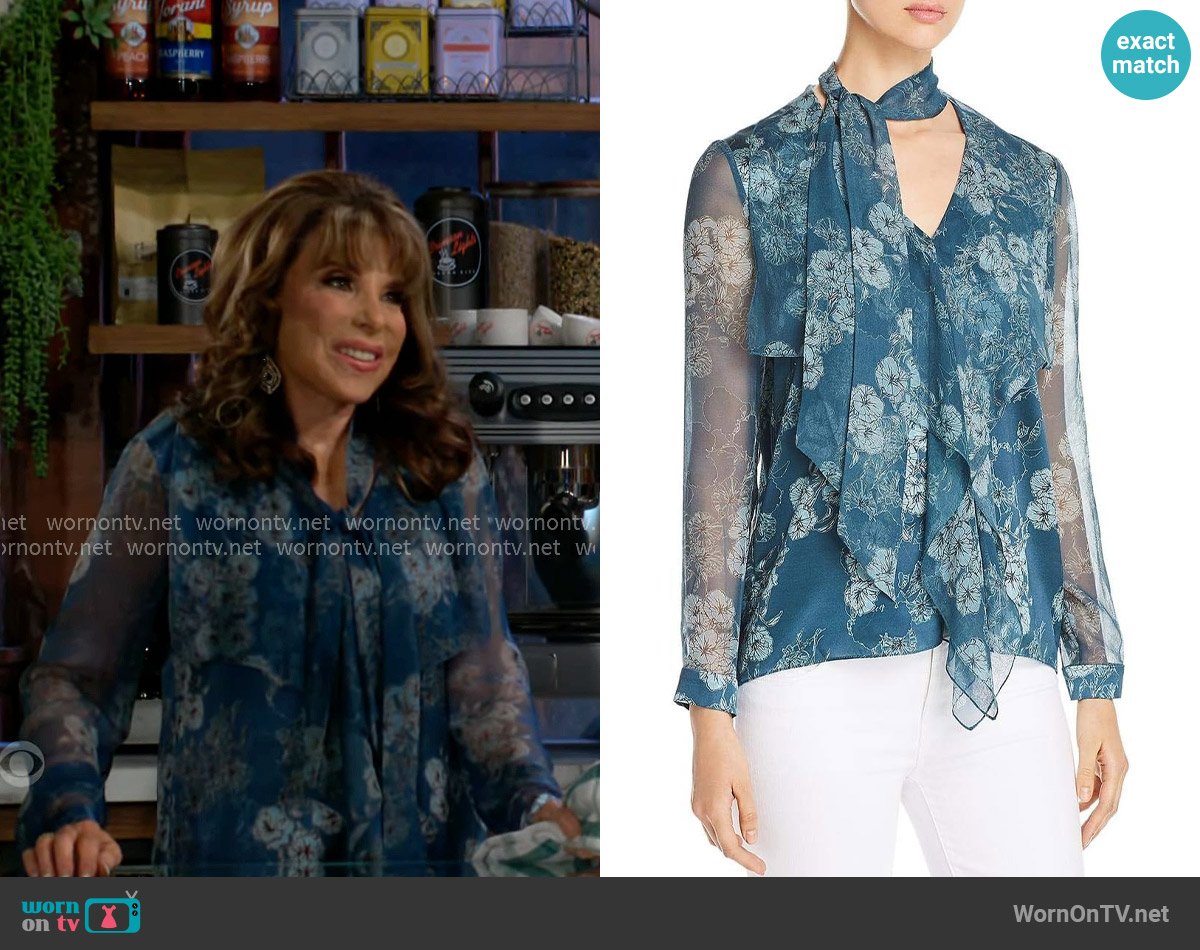 Elie Tahari Jurnee Blouse worn by Esther Valentine (Kate Linder) on The Young and the Restless