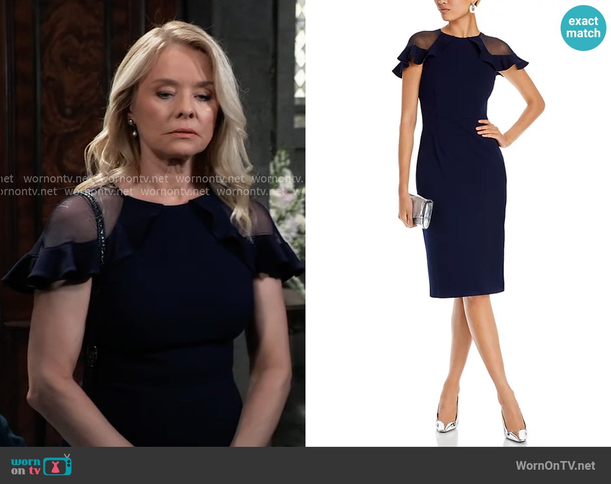Eliza J Ruffle Sleeve Cocktail Dress worn by Felicia Scorpio (Kristina Wagner) on General Hospital