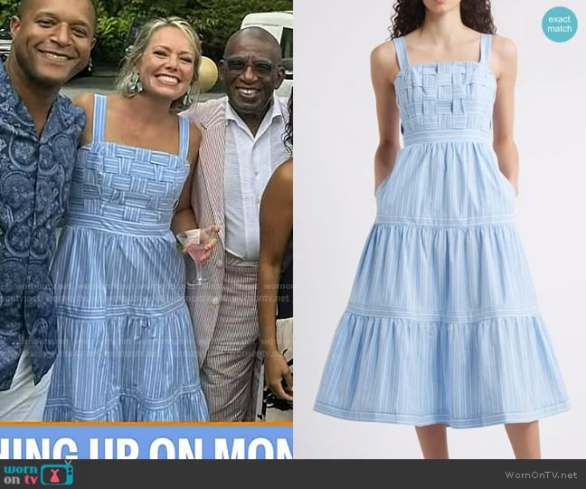 Eliza J Square Neck Basketweave Bodice Midi Dress worn by Dylan Dreyer on Today