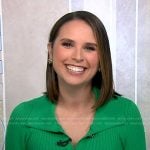 Elizabeth’s green ribbed button front dress on Good Morning America