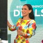 Elizabeth Werner’s yellow floral dress on CBS Mornings