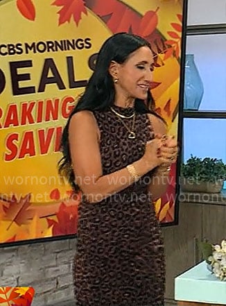 Elizabeth Werner’s leopard print dress on CBS Mornings