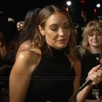 Emily’s black colorblock ruched dress on Access Hollywood