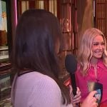 Emily’s gray ribbed dress on E! News