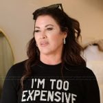 Emily’s black too expensive sweater on The Real Housewives of Orange County