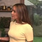 Emily’s yellow short sleeve top on Access Hollywood
