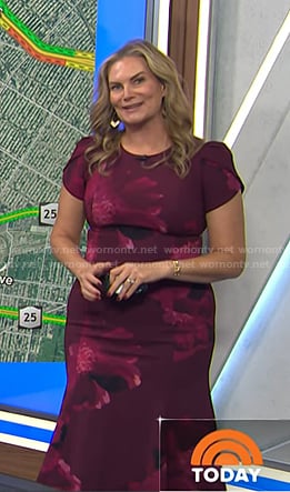 Emily's burgundy floral dress on Today