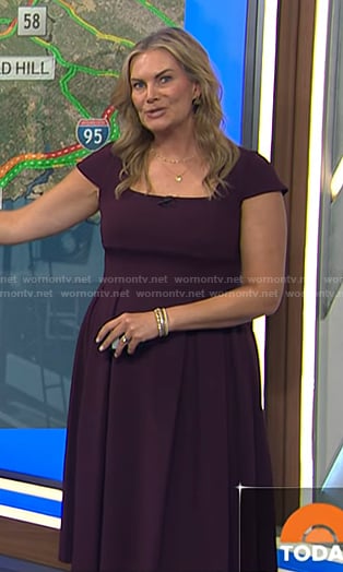 Emily’s purple square neck midi dress on Today