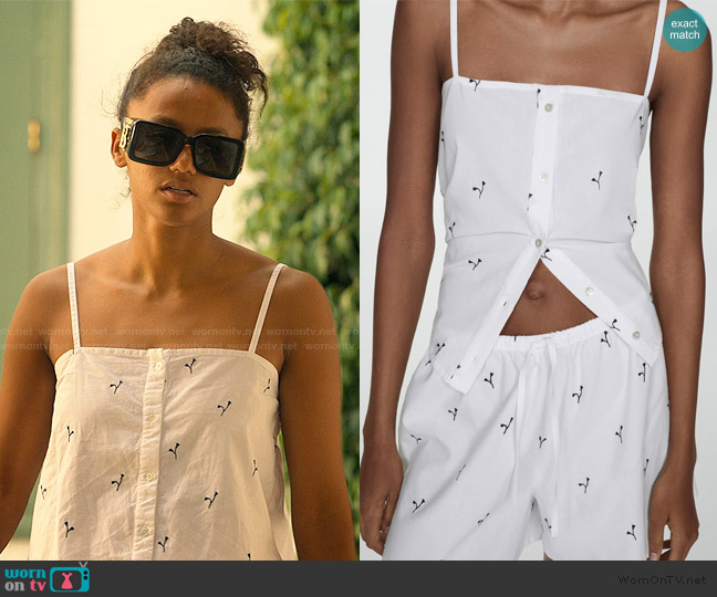  Emroidered Two Piece Pajamas worn by Brigitte Russell-Bailey (Shalom Brune-Franklin) on The Girlfriend