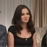 Selena Gomez’s black tweed mini dress on Access Hollywood