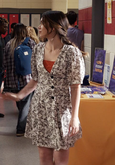 Erin's floral dress on My Life with the Walter Boys