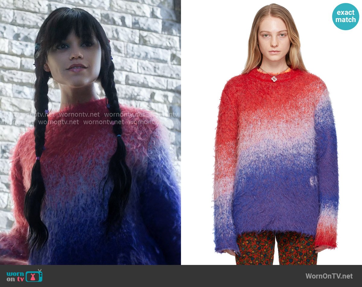 ERL Gradient Sweater worn by Wednesday Addams (Jenna Ortega) on Wednesday