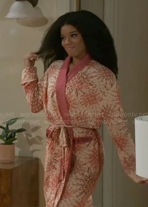 Eva's sun print robe on Beyond the Gates
