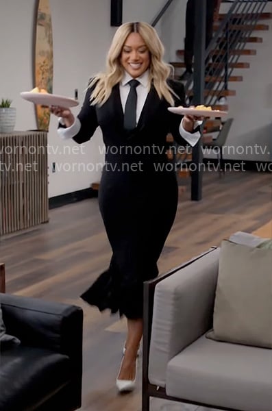 Fatima's black midi dress on Tyler Perrys Sistas