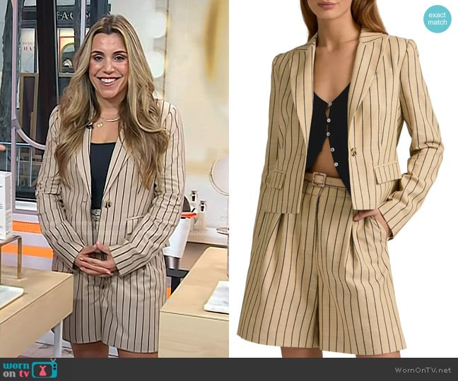 Favorite Daughter The Miranda Pinstripe Blazer and The Weekend Shorts worn by Brittany Talarico on Today