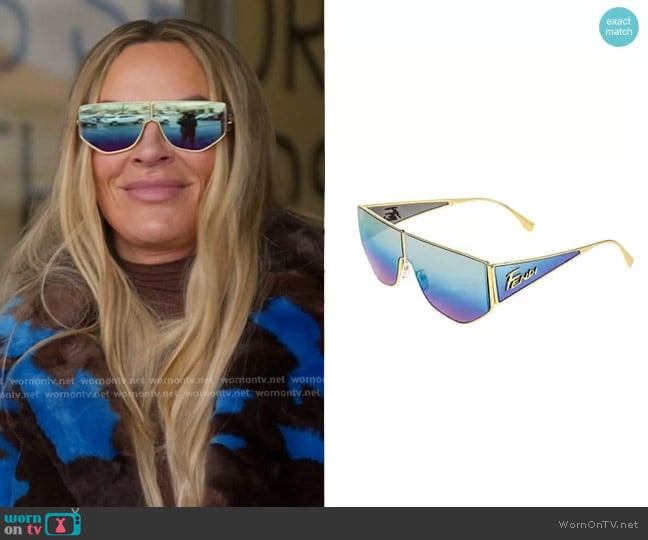 Fendi Geometric Sunglasses 68mm worn by Heather Gay on The Real Housewives of Salt Lake City