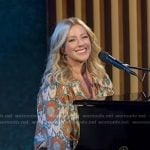 Sarah McLachlan’s floral blouse on Good Morning America