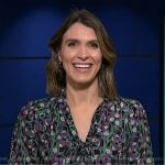 Molly’s black floral tie neck dress on Today