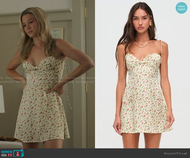 For Love & Lemons Adira Mini Dress in Cream worn by Taylor Jewel (Rain Spencer) on The Summer I Turned Pretty
