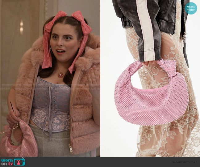 Forever 21 Rhinestone Mesh Clutch Bag worn by Althea (Beanie Feldstein) on Only Murders in the Building