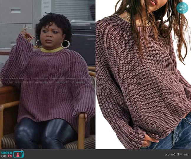 Free People Take Me Home Cotton Sweater worn by Adelola Olofin (Gbemisola Ikumelo) on The Paper