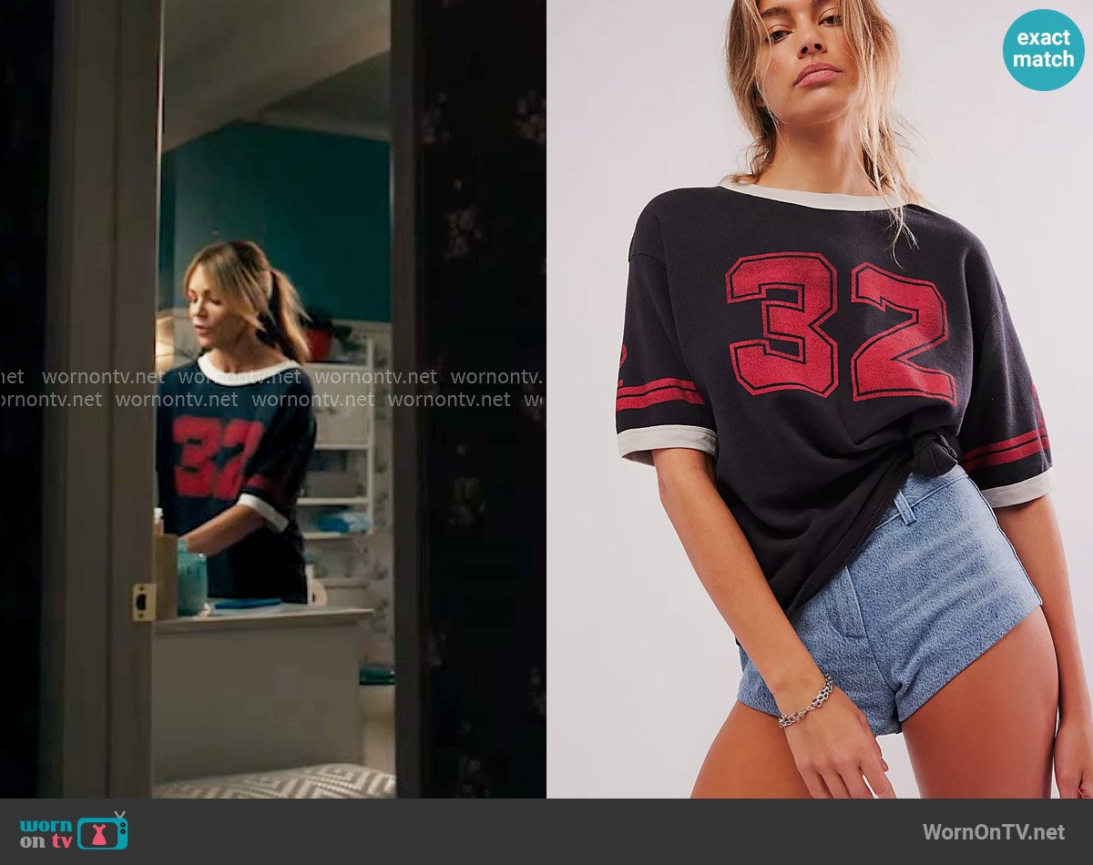 Free People x Ragabond Studio Lost & found Ringer Tee worn by Morgan Gillory (Kaitlin Olson) on High Potential