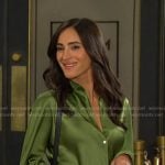 Gabi’s green satin blouse on Days of our Lives