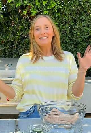 Gaby Dalkin’s yellow striped long sleeve top on Today