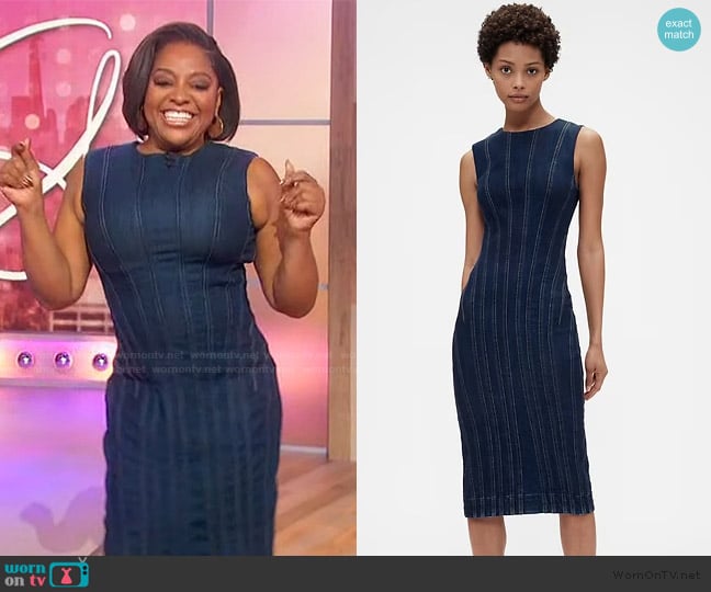Gap  Seamed Denim Midi Dress worn by Sherri Shepherd on Sherri