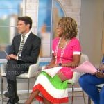 Gayle King’s pink colorblock dress on CBS Mornings
