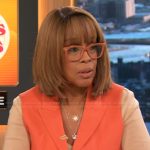Gayle King’s orange vest on The Drew Barrymore Show