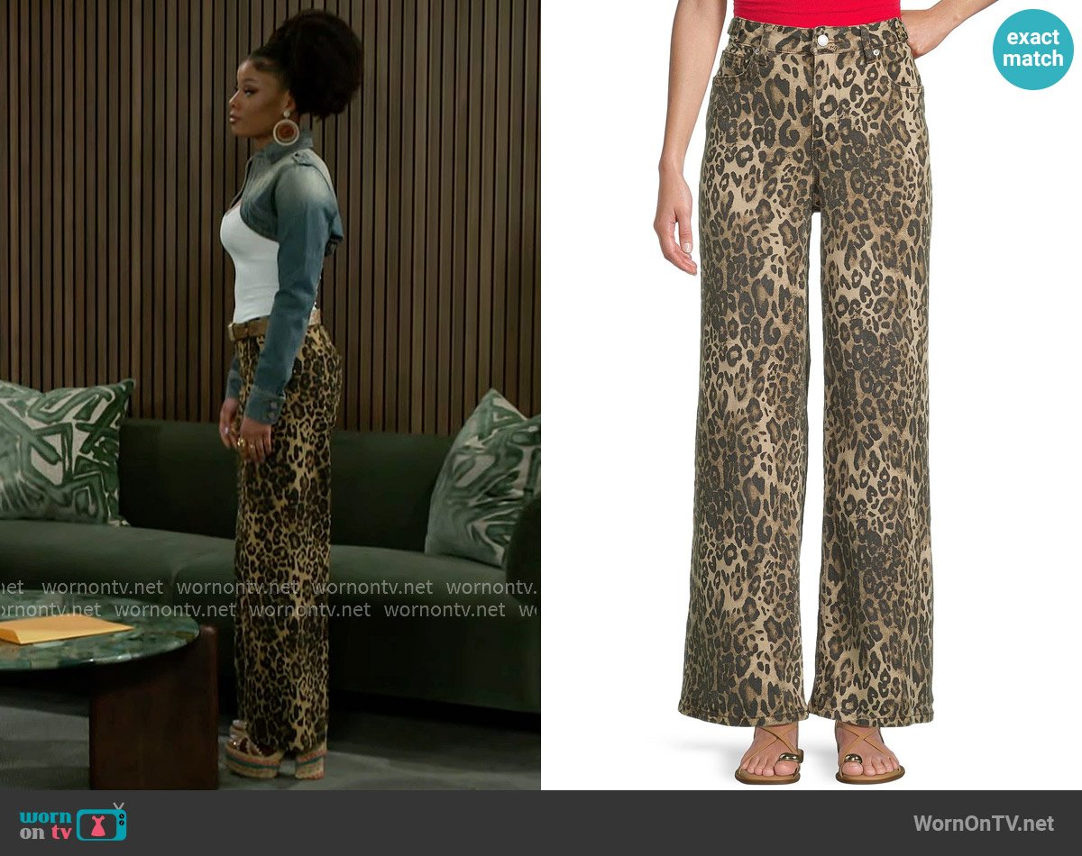 GB Wide Leg Baggy Leopard Pants worn by Eva Thomas (Ambyr Michelle) on Beyond the Gates
