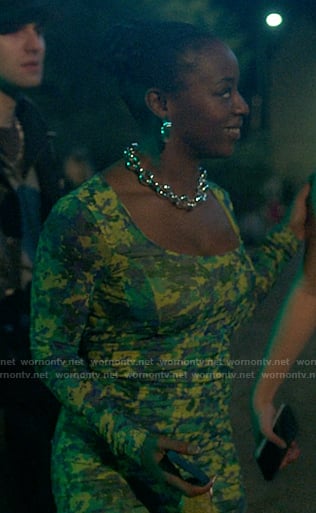 Gemma's green and yellow print dress on The Summer I Turned Pretty