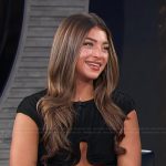 Gia’s black crop top on E! News