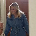 Gina’s denim tie waist dress on The Real Housewives of Orange County