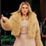 Gina’s pink cardigan and mini skirt on The Real Housewives of Orange County
