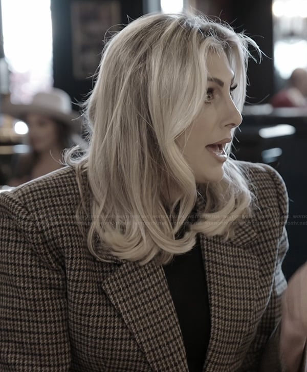 Gina's houndstooth oversized blazer on The Real Housewives of Orange County