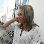 Ginger’s white eyelet blouse on Good Morning America