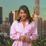 Ginger’s pink striped shirtdress on Good Morning America