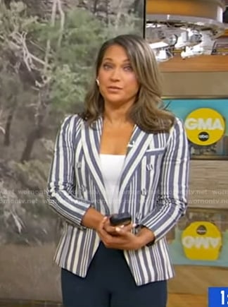 Ginger’s grey striped blazer on Good Morning America