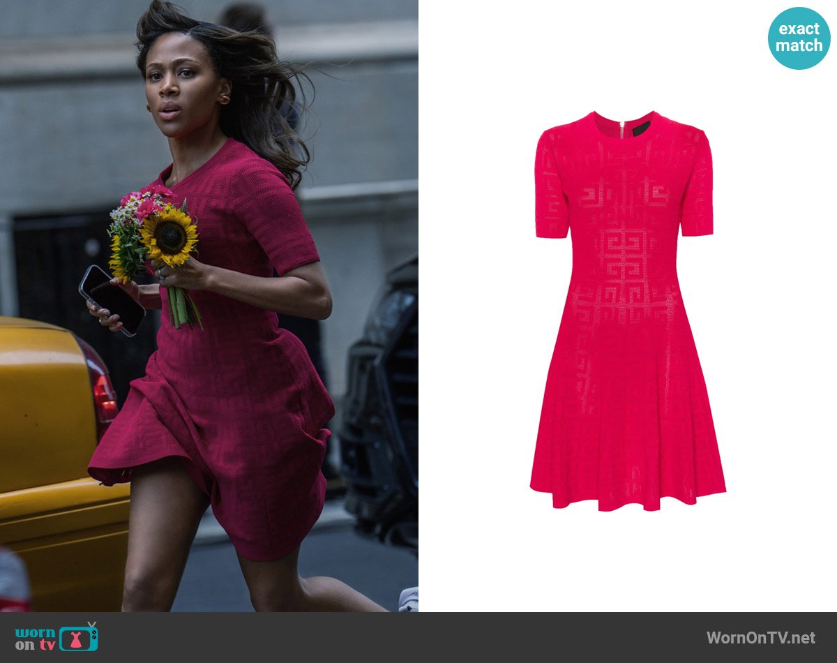 Givenchy 4G jacquard A-line dress worn by Christina Hunter (Nicole Beharie) on The Morning Show