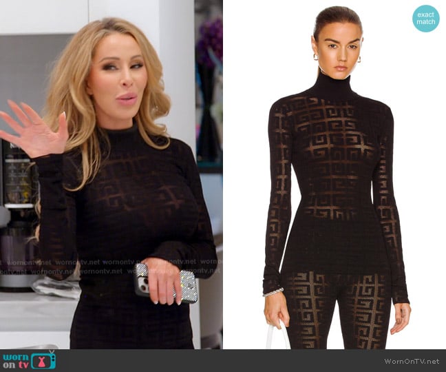 Givenchy All Over 4G Turtleneck Sweater worn by Lisa Hochstein (Lisa Hochstein) on The Real Housewives of Miami