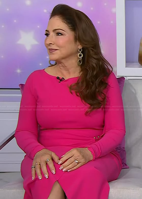 Gloria Estefan’s pink ring detail dress on Today