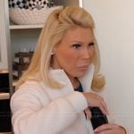 Gretchen’s white sherpa jacket on The Real Housewives of Orange County