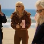 Gretchen’s brown leggings and jacket on The Real Housewives of Orange County
