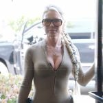 Gretchen’s beige mesh jumpsuit on The Real Housewives of Orange County