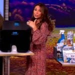 Gretta Monahan’s red floral print dress on The View