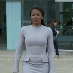 Jax’s grey sheath dress on Reasonable Doubt